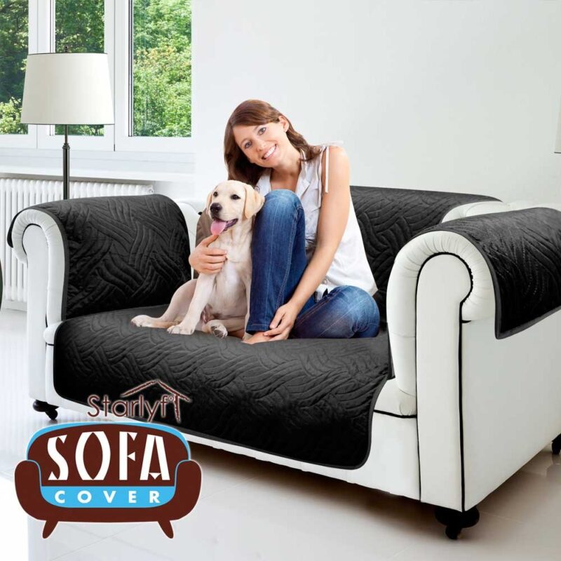 Starlyf Sofa Cover canapea 2 Locuri negru